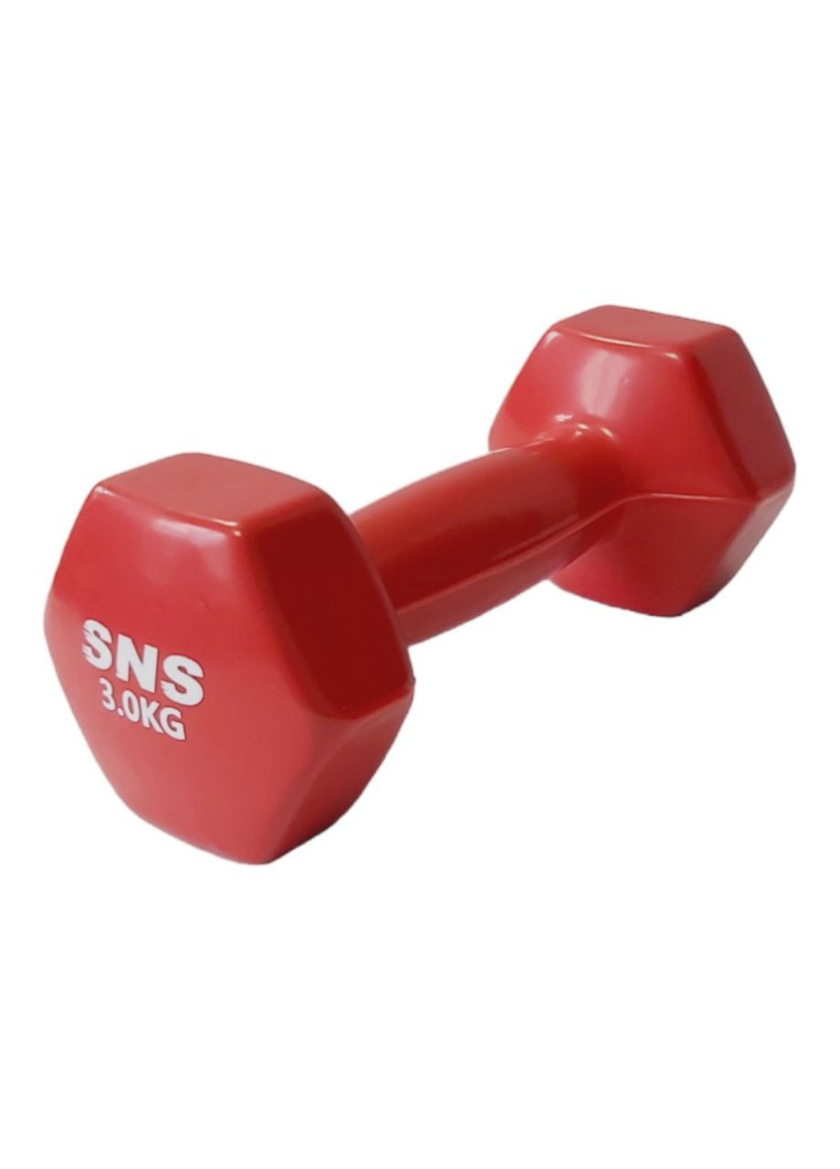 Гантель виниловый 3 кг красный SNS (361034240)