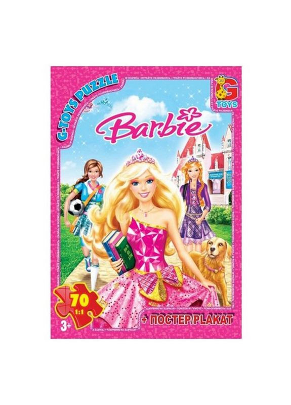 Дитячий пазл "Barbie" BA013 плакат 70 елементів G-Toys (343275989)