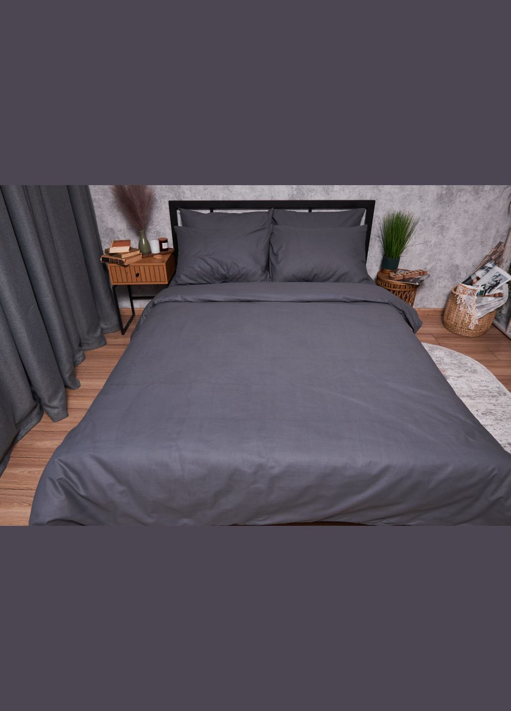 Комплект постільної білизни Бязь Gold Люкс сімейний 160х220х2 наволочки 4х50х70 (MS-820003218) Moon&Star Dark Blue (288043394)