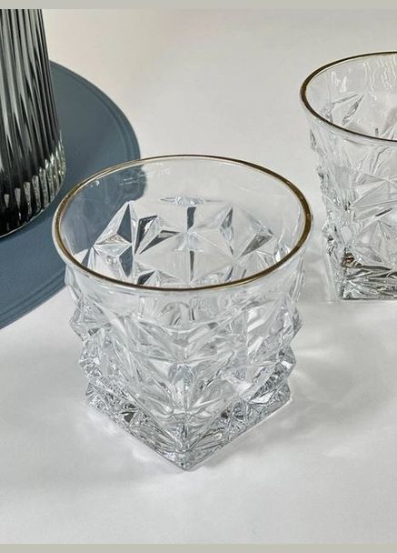 Набір скляних склянок Фрості, золоте кільце, 6шт*270 мл, OC102-321 Olens (273194254)