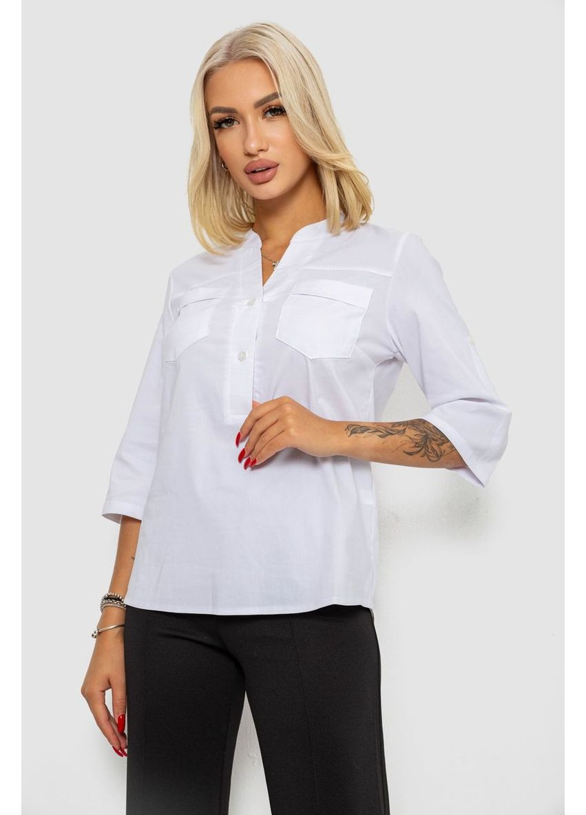 Белая блуза однотонная, 230r96-15 Ager