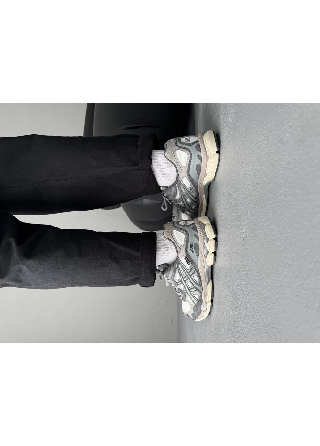 Сірі Осінні кросівки чоловічі asics gel nyc grey white gore-tex | асікс гель-нюк сірі No Brand