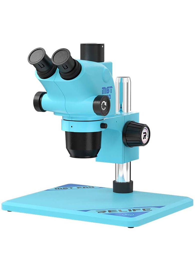 Мікроскоп тринокулярний RL-M6T Pro-B11 / 6.5X-65X / CTV 0,5X / підсвітка / Синій Relife (307065313)