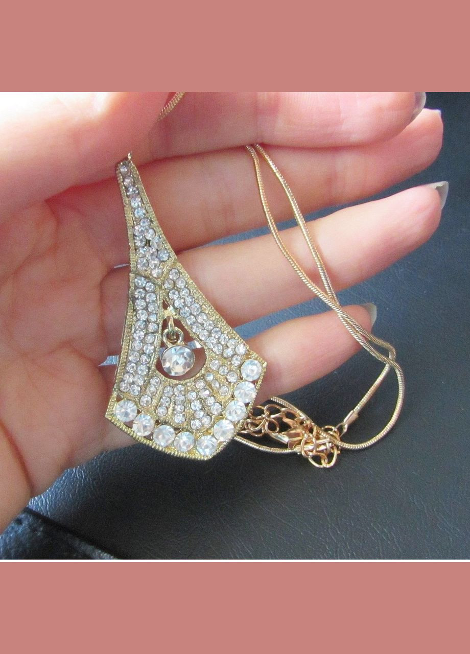 Красивый вечерний кулон в стразах на цепи, новый! арт.8344-2 Fashion Jewelry (336949641)