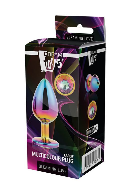 DT21783 Радужная анальная пробка GLEAMING LOVE MULTICOLOUR PLUG LARGE No Brand (303884954)