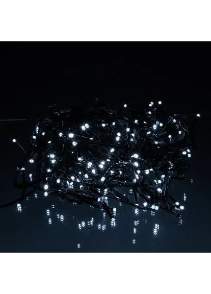 Гирлянда Бахрома уличная 200 LED 12 м от сети черная нить, белый No Brand (369960277)