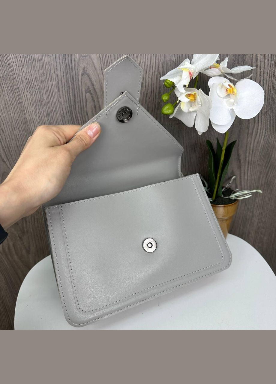 Жіноча міні сумочка клатч на плече з ланцюжком, маленька сумка YSL Сірий No Brand (334730623)