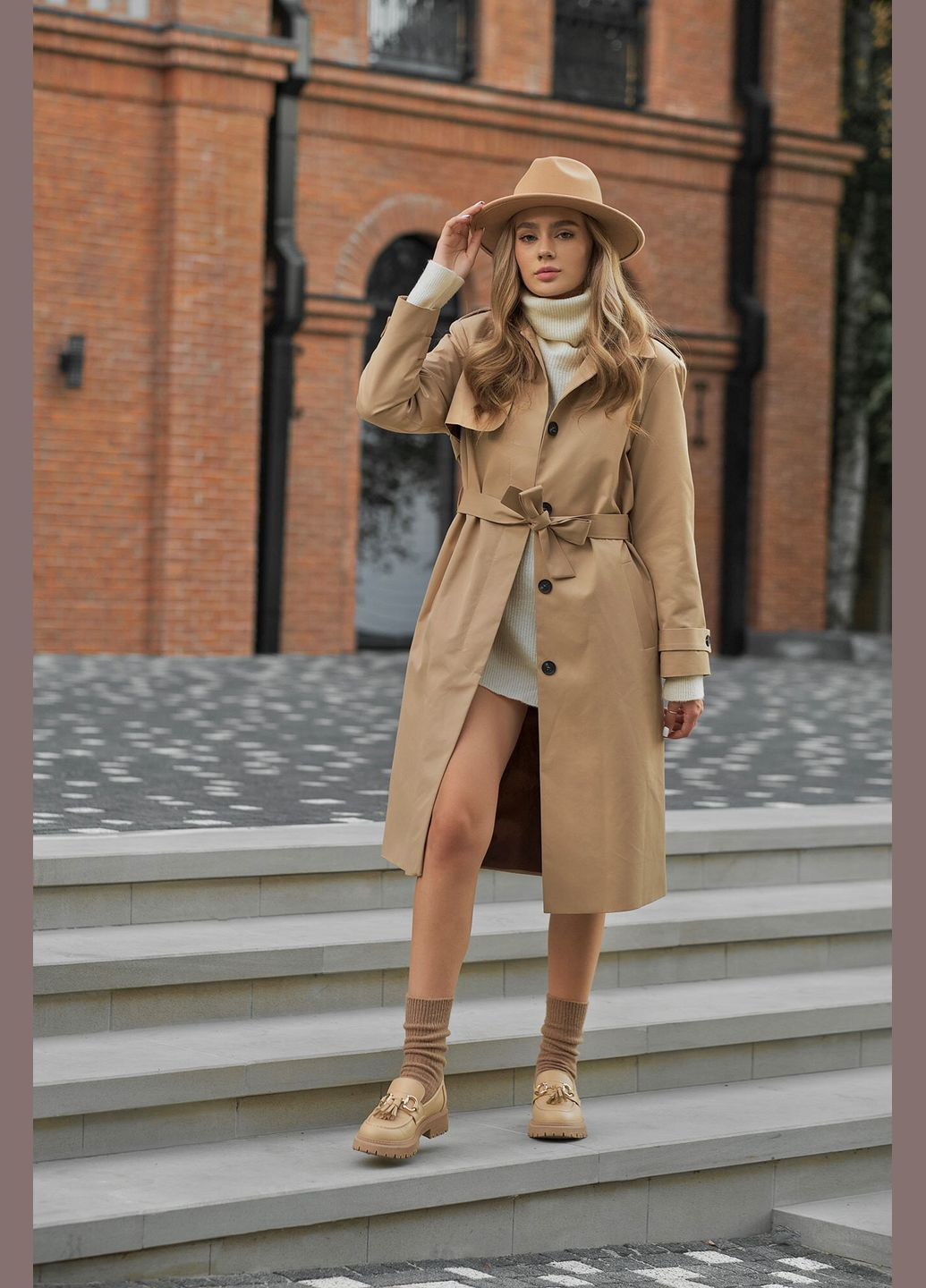 Бежевые темно-бежевые носки в рубчик из шерсти мериноса SOX однотонные (266424473)