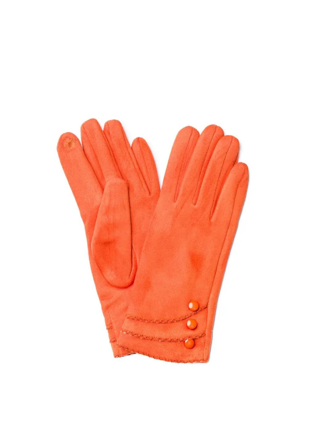 Перчатки Smart Touch женские экозамш оранжевые LuckyLOOK 688-521 (290278230)