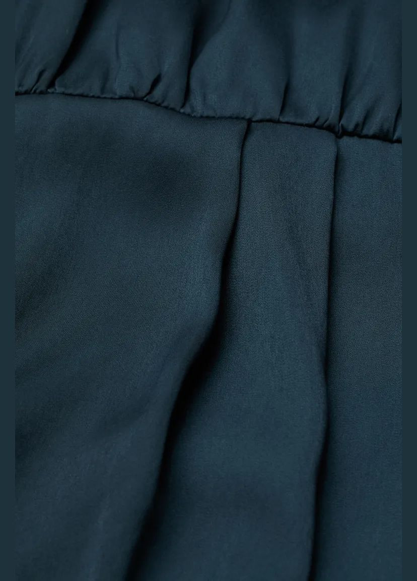 Комбинезон атласный для женщины 0869976-001 H&M комбинезон-брюки тёмно-синий деловой, повседневный, кэжуал, вечерний хлопок, трикотаж, эластан