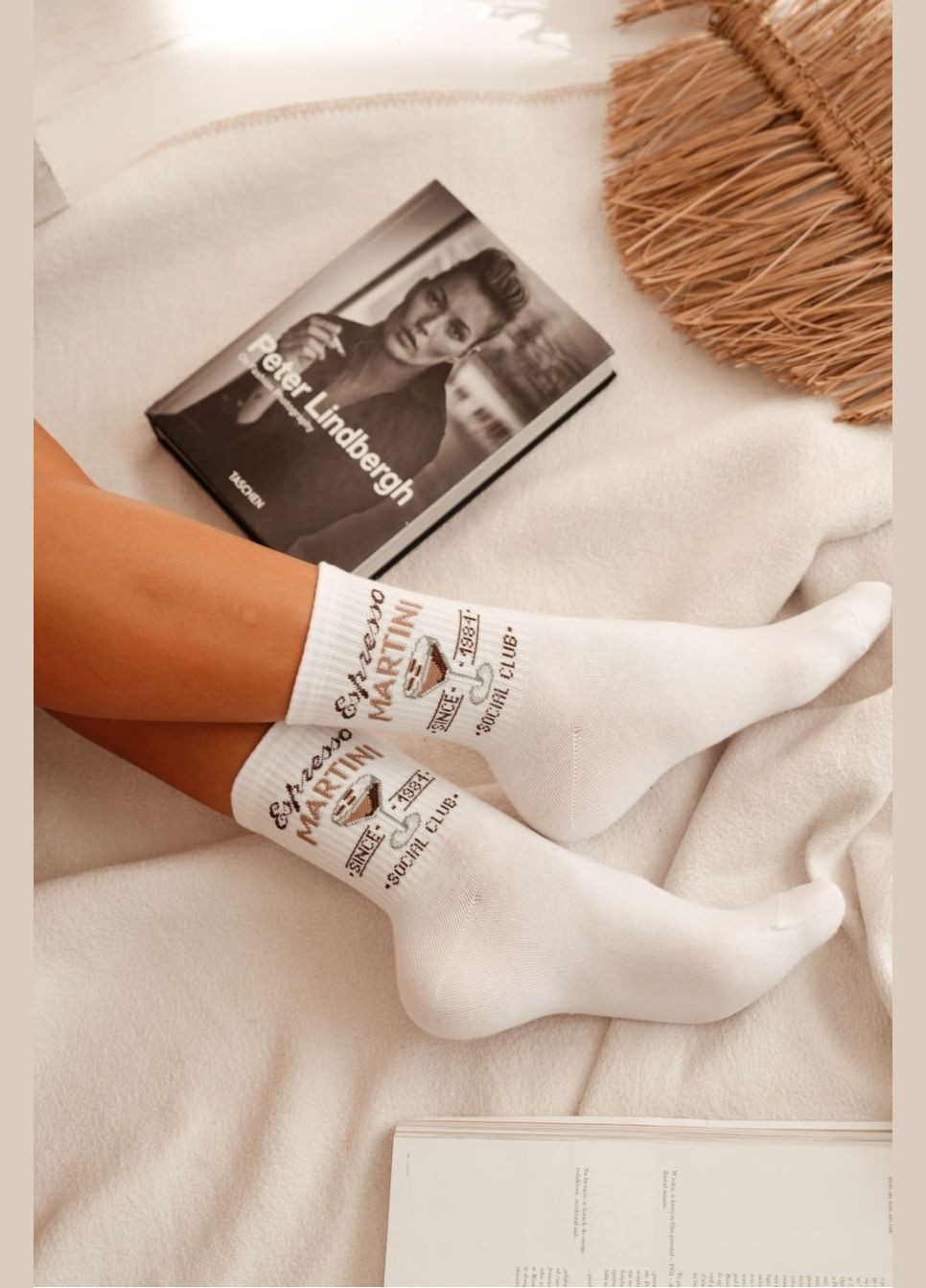 Белые женские носки Milena надписи (322316951)