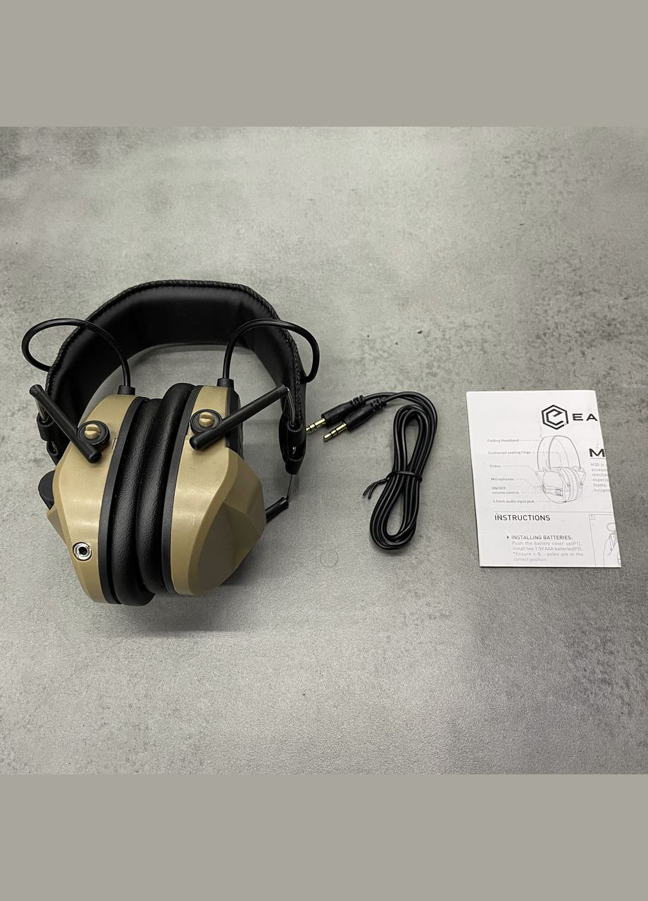 Навушники тактичні M30, активні, NRR 24, колір, активні навушники військові Earmor (331154779)