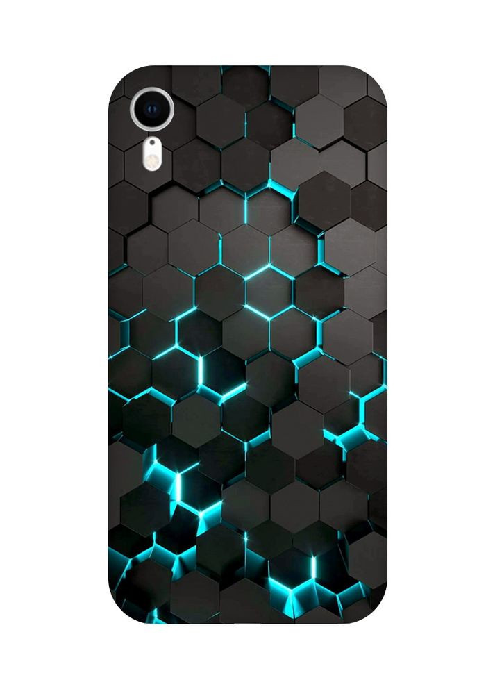 Матовый чехол с красными боками на Apple iPhone XR:: Соты 3D (принт 357) Creative (355388976)