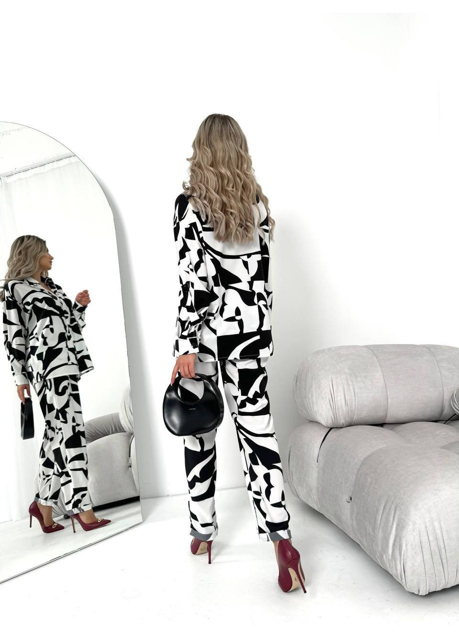 Женский костюм из шелкового софта цвет черный р.42/44 454736 New Trend (290111620)