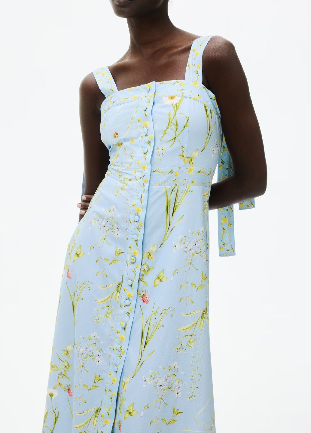 Блакитна кежуал сукня H&M з квітковим принтом