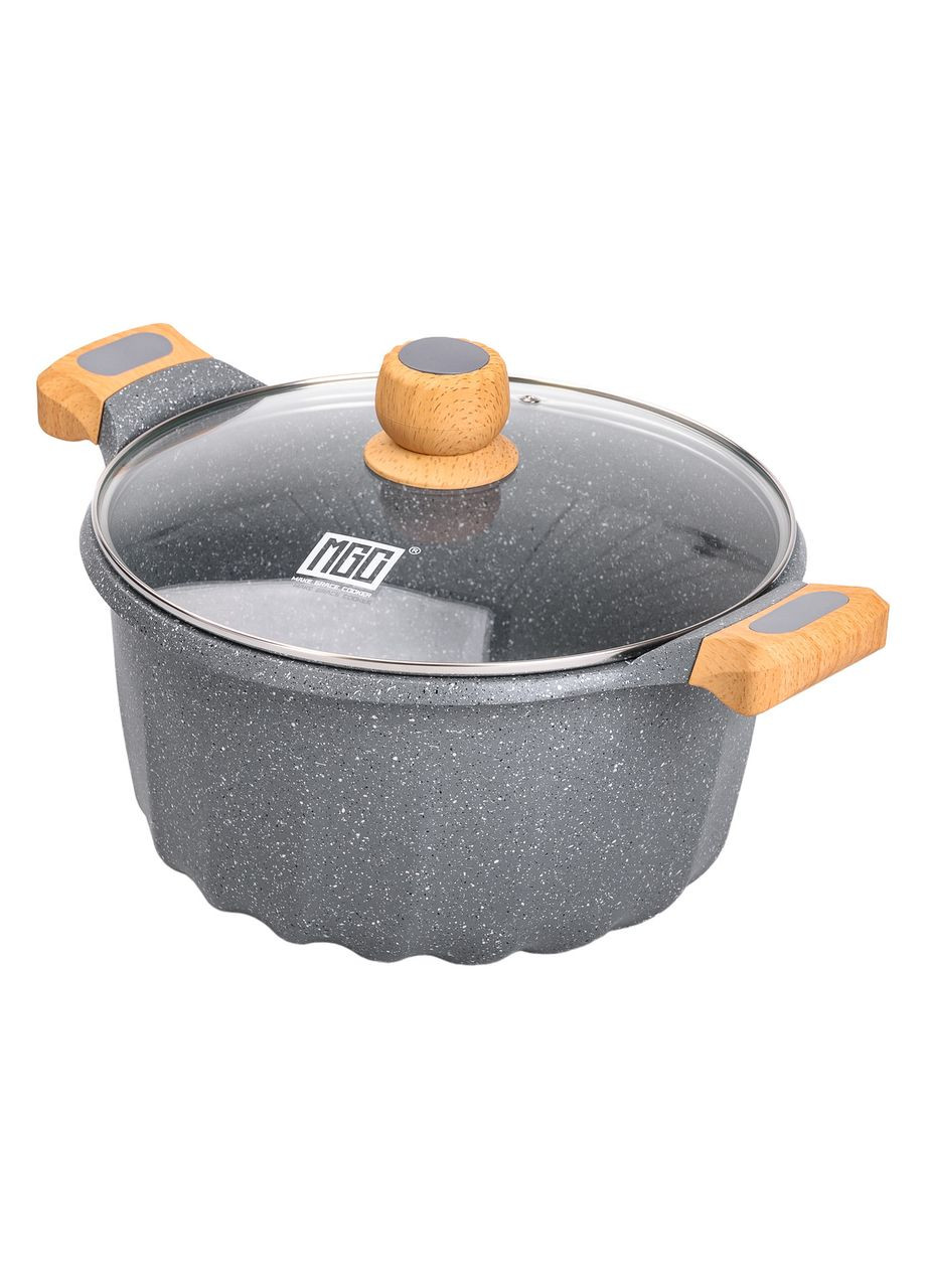 Велика алюмінієва каструля з кришкою, діаметр 28 см, з антипригарним покриттям, 8 літрів HP-4-434G Jooki (358705827)