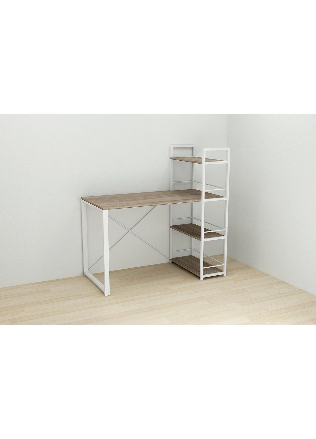 Письменный стол Серии Конект с этажеркой 75x120x600 белый ДСП 16мм (FRD-104228) Ferrum-decor (360645196)