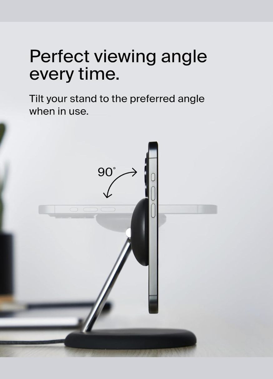 Бездротовий зарядний пристрій BoostCharge Pro 3-in-1 Magnetic Stand Qi2 Black Belkin (312233101)