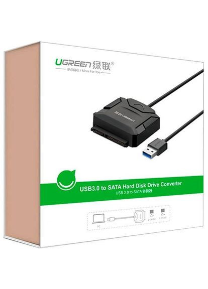 Переходник CR108 USB 3.0 Type-A - SATA III (F), Black (20611) Ugreen (323101602)