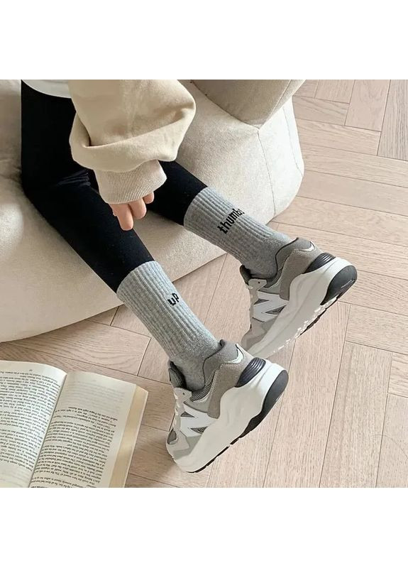 Белые набор женских носков 4 пары – стильные хлопковые носки с принтами средней высоты. однотонные (362218803)