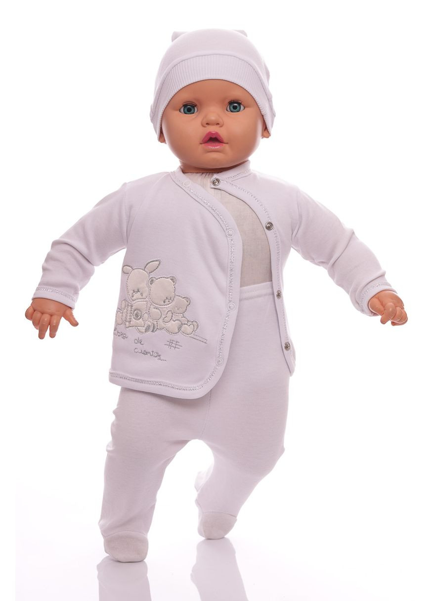 Білий комплект розпашонка, повзунки трикотажний best friends білий 56 см (41817) BABYKROHA
