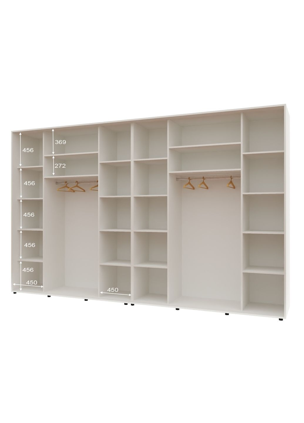 Шафа-купе чотиридверна 360*60*240 см Білий 4 двері ДСП Максі Комфорт Меблі (360472441)