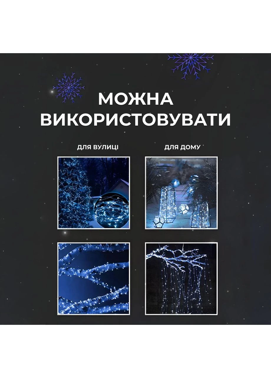 Гірлянда роса на пульті 100 метрів на 1000 led світлодіодів крапля на білому дроті синя 1000L100MWBL Garlando (396559194)