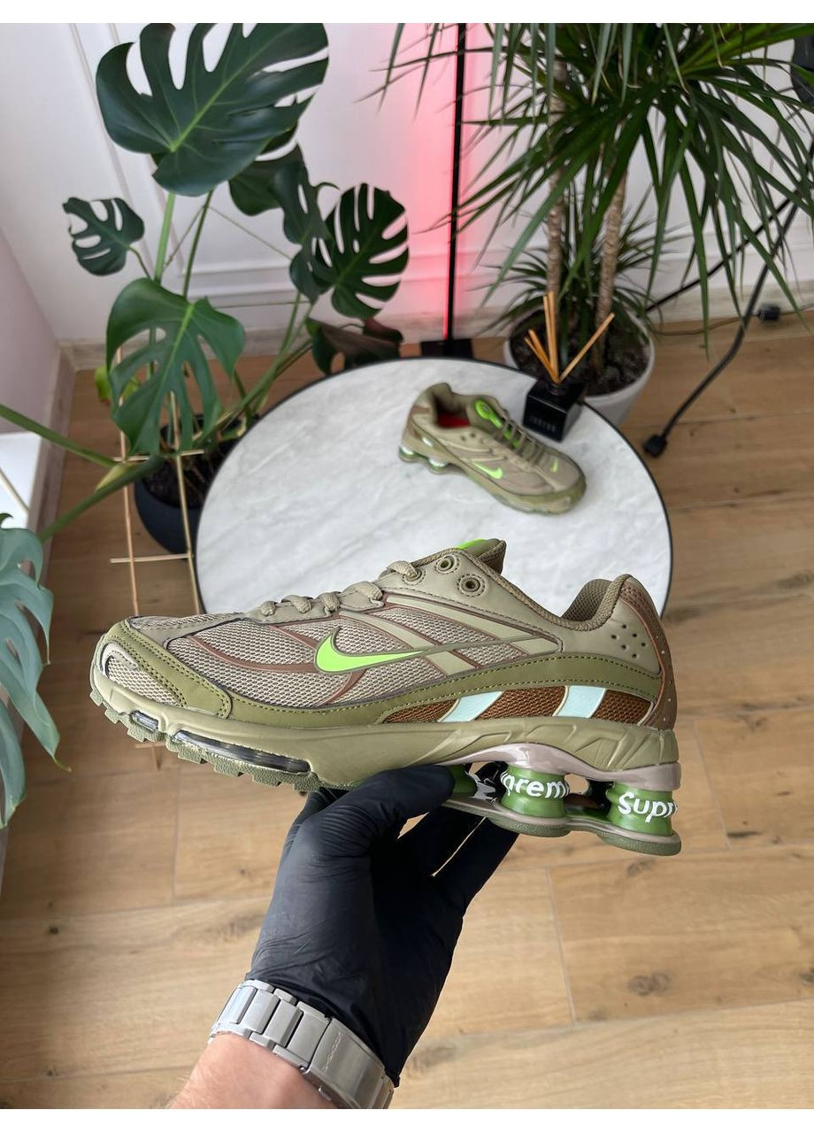 Кроссовки женские и мужские Nike Shox Ride 2 SP x Supreme khaki | Найк Шокс Райд 2 СП хаки No Brand хаки демисезоны (362035179)
