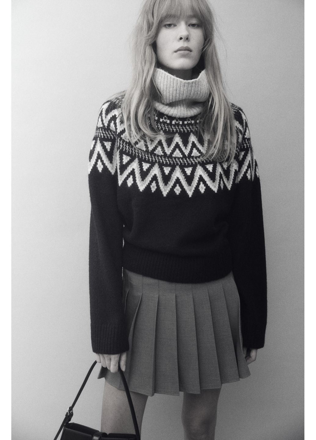 Комбинированный демисезонный жаккардовый свитер H&M