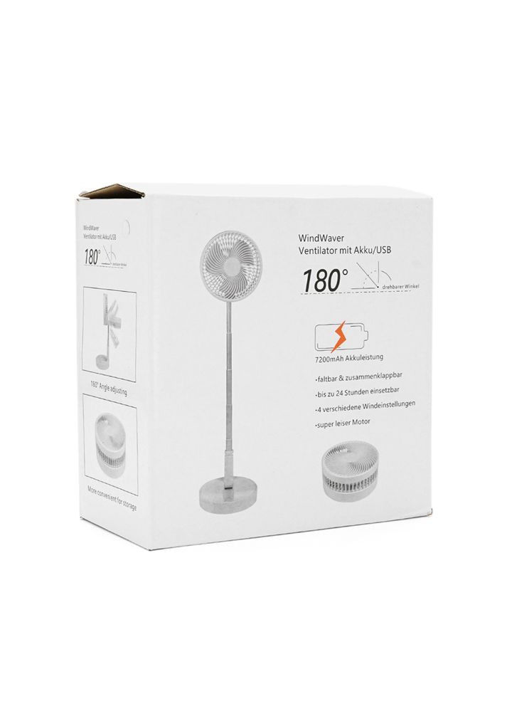 Портативний настільний вентилятор FH-2058, R*195mm, 3 режими, висота до 1м, живлення від 2*18650, Mix Color, Box Voltronic (371388090)