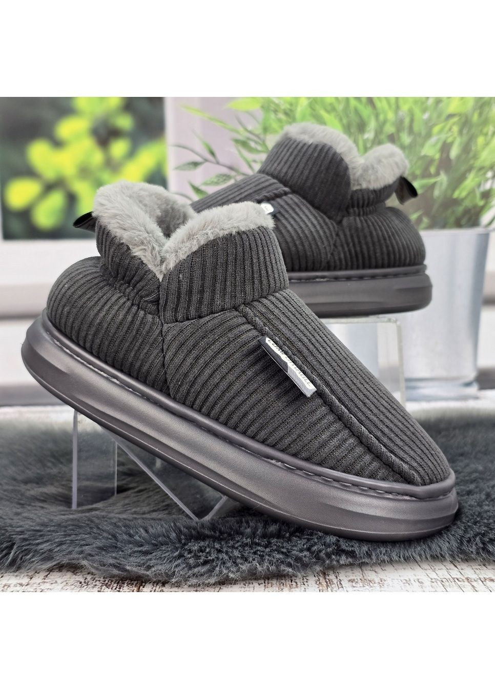 Тапочки жіночі закриті чуні високі на хутрі Luck Line (370091719)