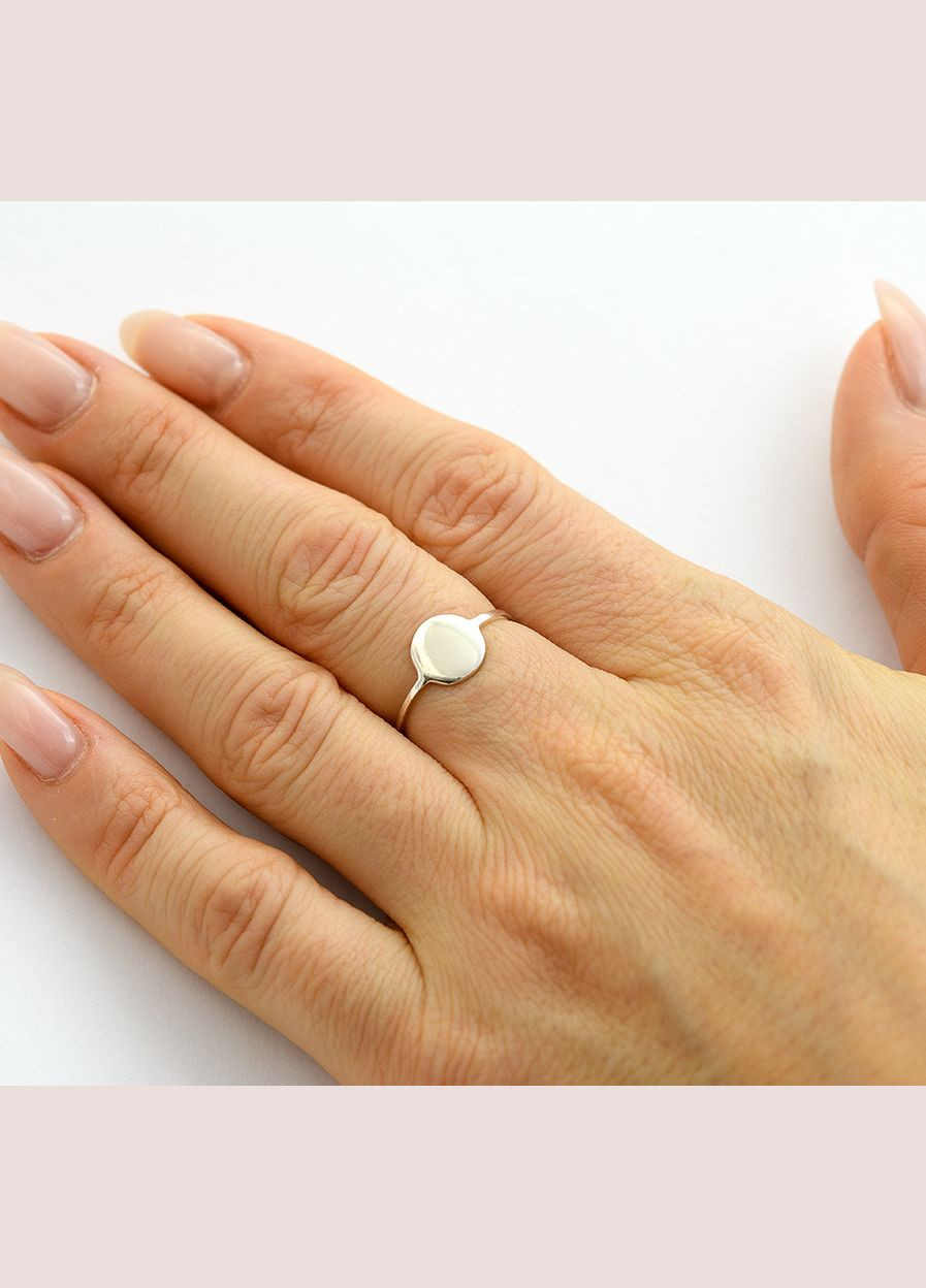 Кольцо минимализм с кругом 9055 SE, размер Maxi Silver (341539087)