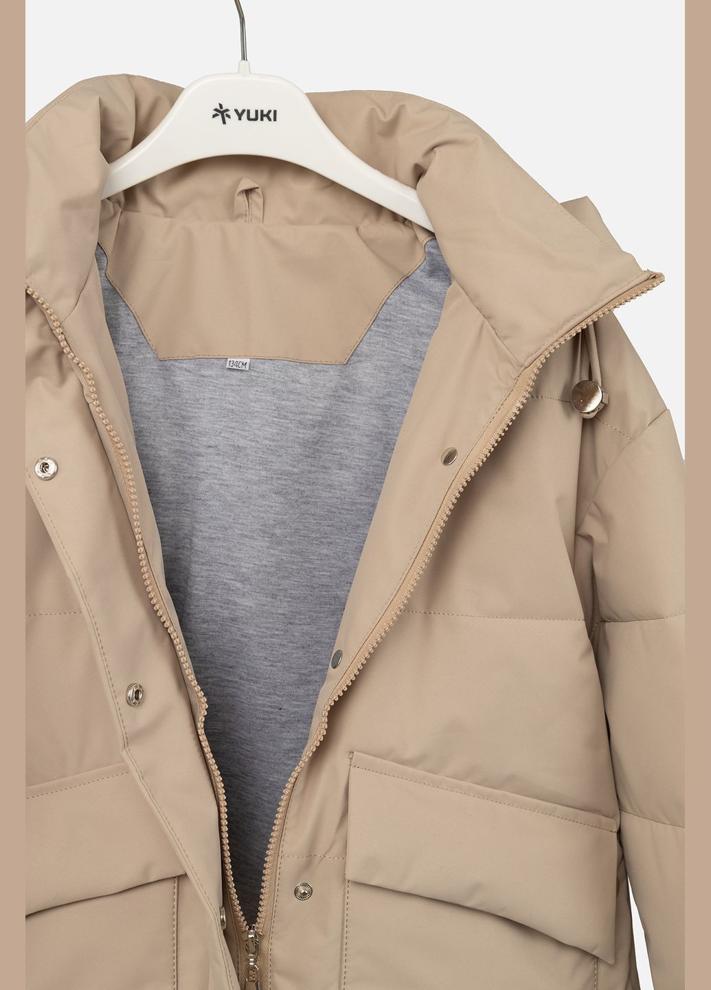 Бежева демісезонна куртка для дівчинки колір бежевий цб-00267394 SANMAO