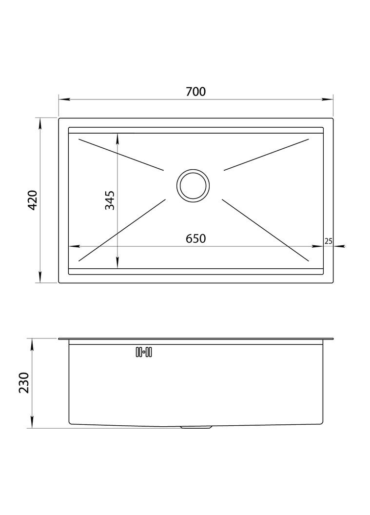 Комплект мойки на кухню и смесители из нержавеющей стали NS-7042 Nett 131620 (352168035)