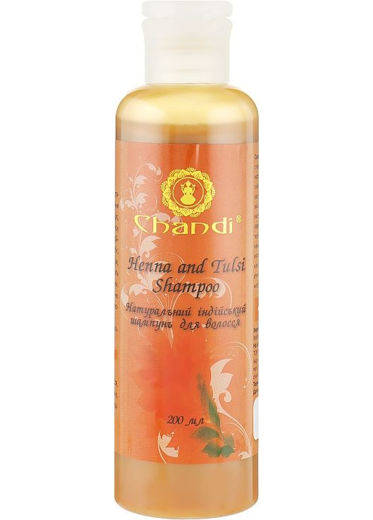 Натуральный индийский шампунь Хна и Тулси Henna and Tulsi Shampoo 200ml (102160-31155422) Chandi (368618562)