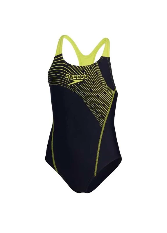 Комбинированный демисезонный детский купальник medley logo mdlt jf navy/yellow (8-1345816860) Speedo