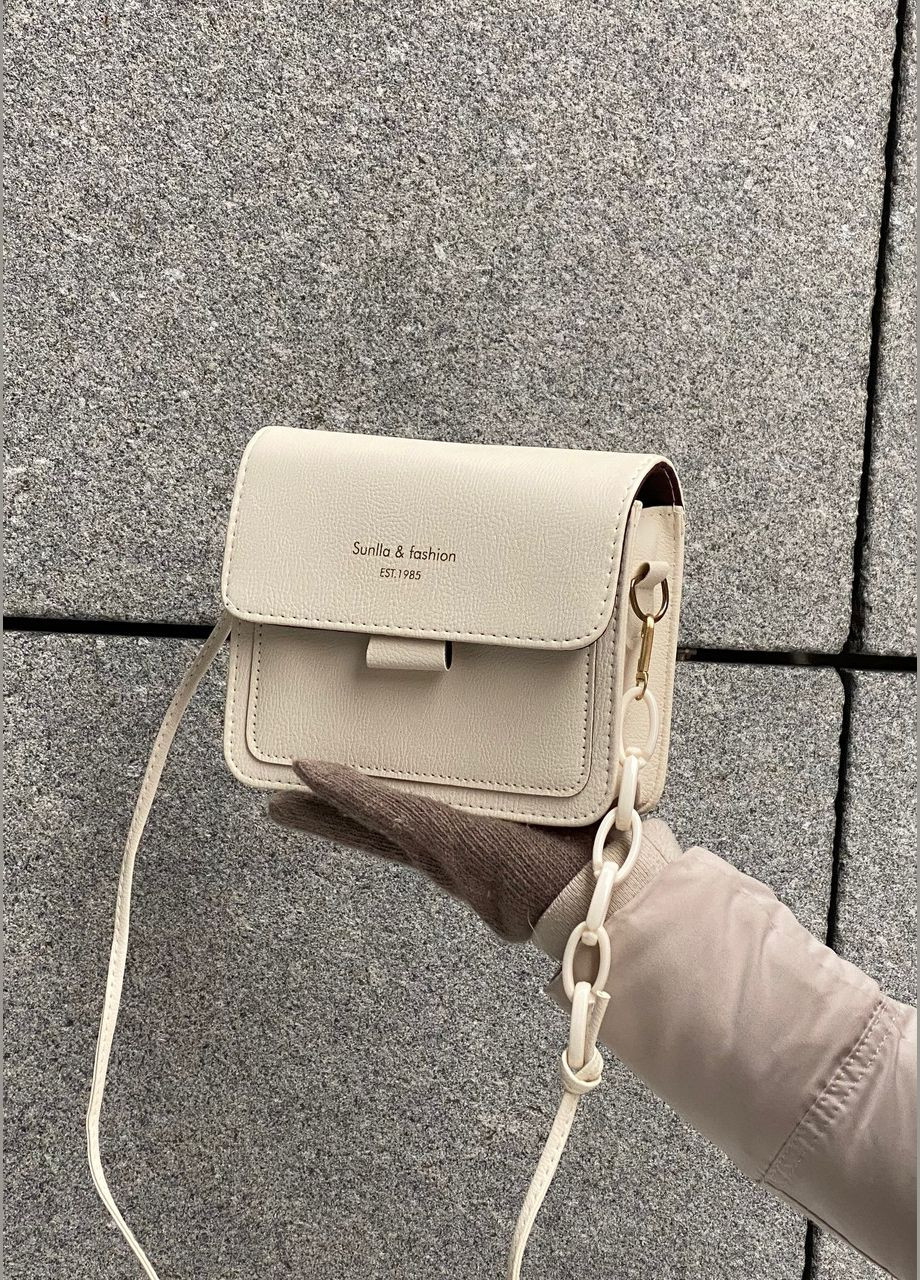 Женская классическая сумка кросс-боди молочная белая No Brand (289199492)