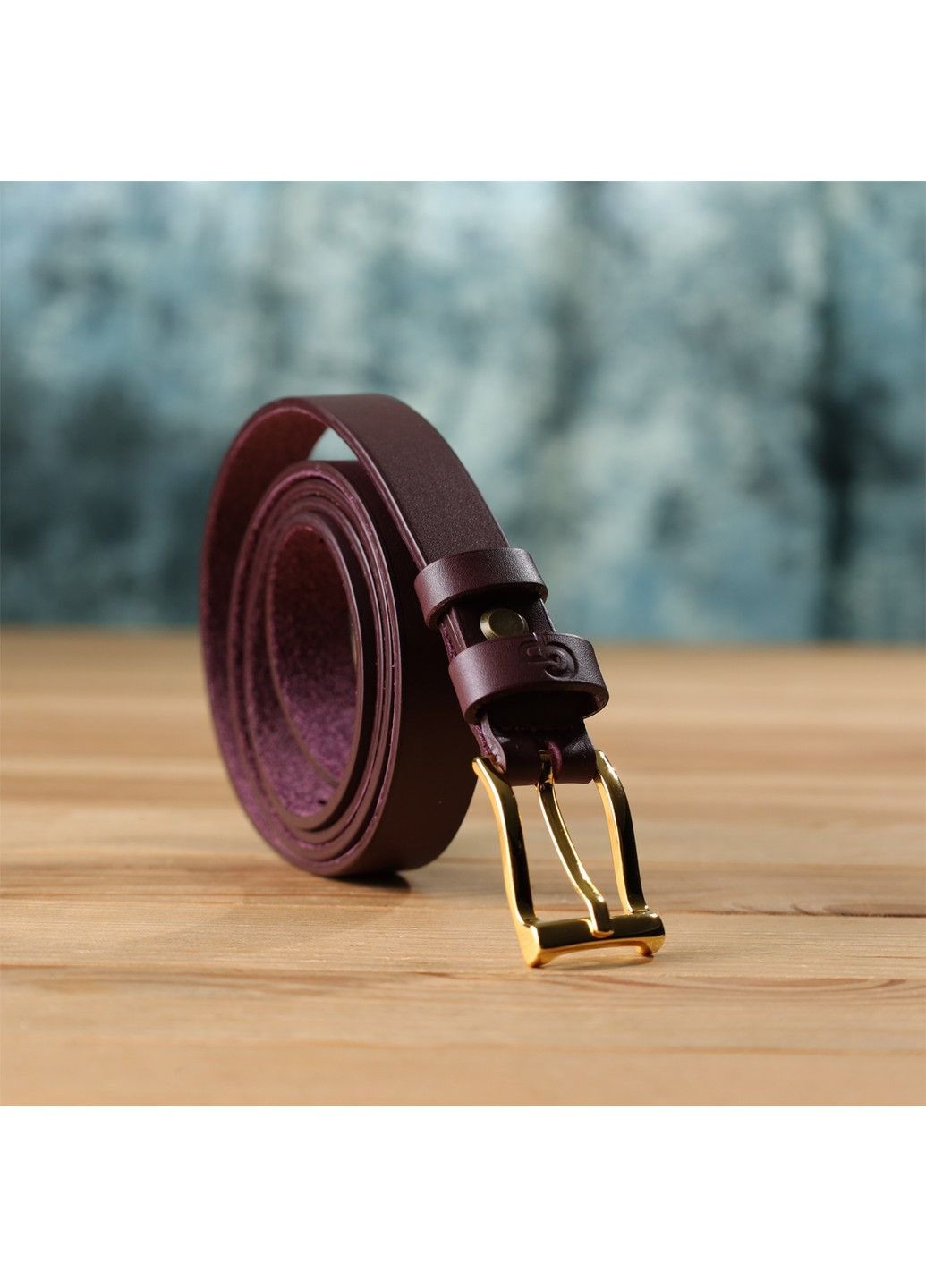 Модный узкий кожаный ремень для женщин 22953 Бордовый Grande Pelle (362971710)