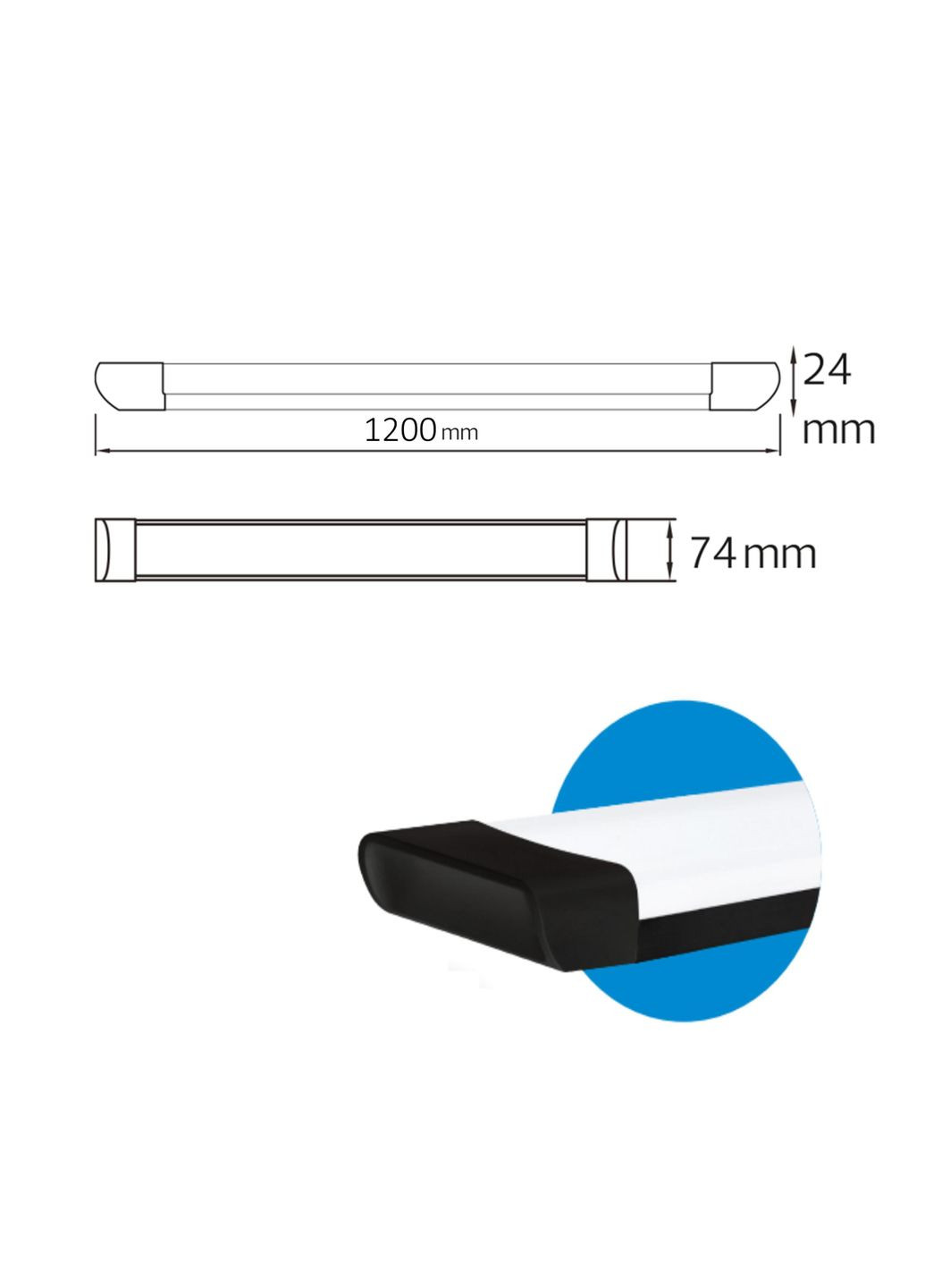 Светильник линейный LED 54W "TETRA/SQ-54" 6400К Horoz Electric (346088580)