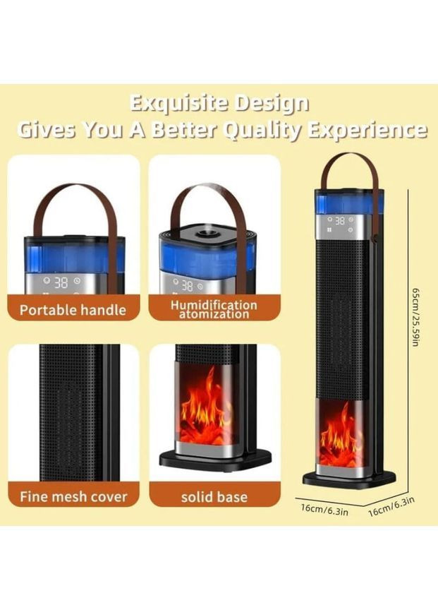 Портативний електричний тепловентилятор для ефективного обігріву будинку Portable Fan Heater HQN218-28QD (2104618790) No Brand (368576303)