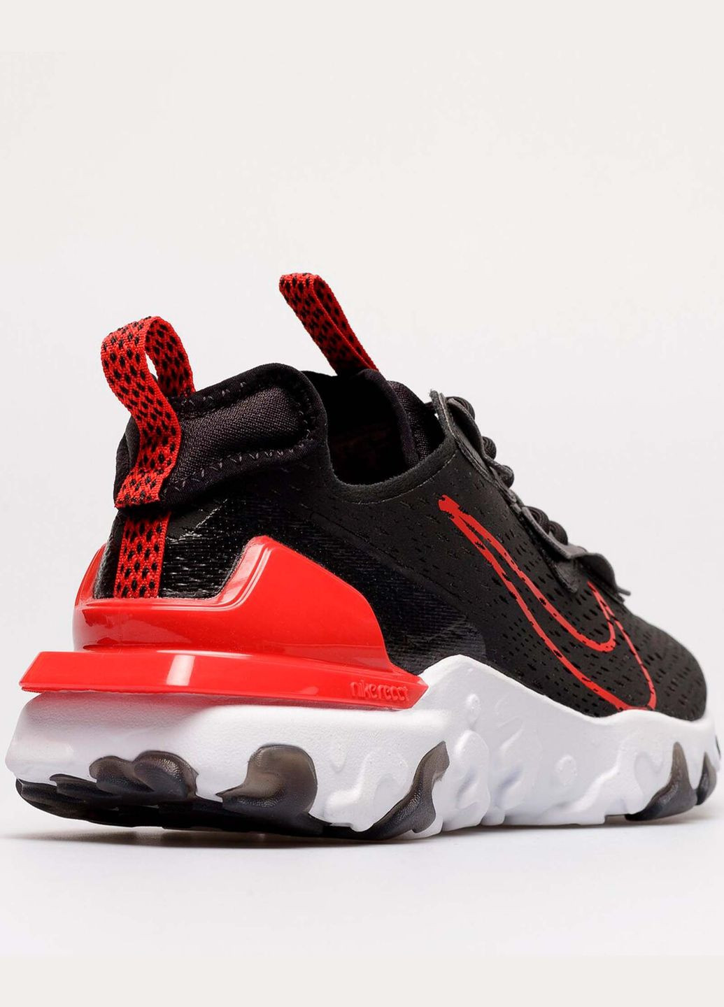 Белые всесезонные кроссовки мужские react vision fb3353-001 весна-лето текстиль черная сетка Nike