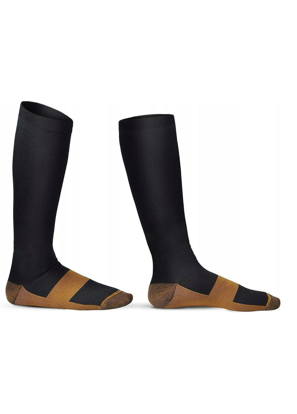 Компрессионные Носки M109CB от Варикоза 1пара Спортивные Лечебные Гетры для Бига Чулки Гольфы Черные с Коричневым (60230773) ToeLab (301872331)