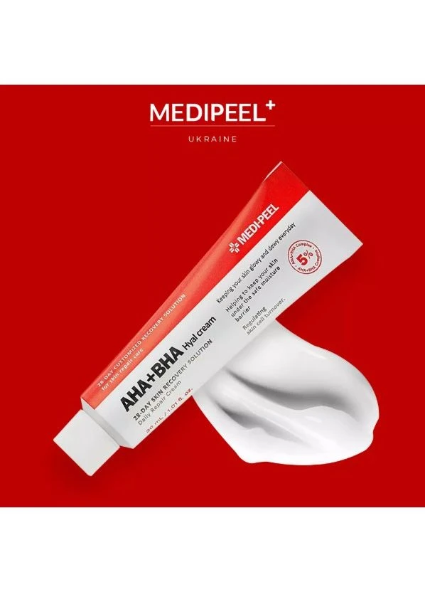 Medi-Peel Відновлюючий крем-пілінг для обличчя із кислотами та пептидами AHA BHA 28 DAYS HYAL CREAM 30мл — Крем, Південна Корея (397409459)