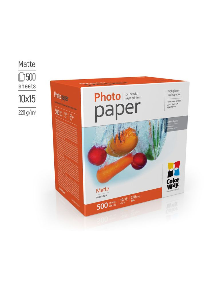 Фотопапір матовий 220г/м 10x15 500 л (PM2205004R) Colorway (362210410)