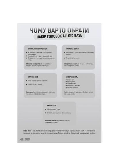 Base. Набор головок 1/4", 47 предм. 4-14 мм. Alloid (388581598)