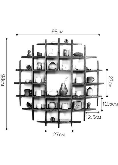 Полиця для чашок з дерева Фарата капучино (СДК-009209) No Brand (327860742)