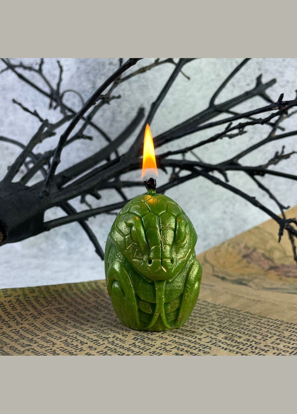 Восковая зеленая свеча - Змейка 5Candles (322347108)