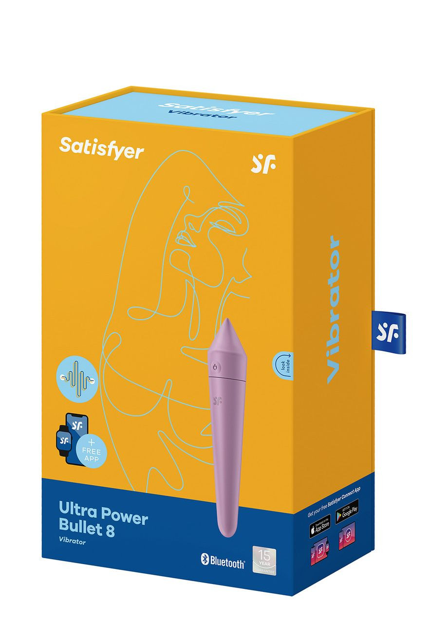 Мощная вибропуля с функцией управления смартфоном Ultra Power Bullet 8, сиреневый Satisfyer (303908505)