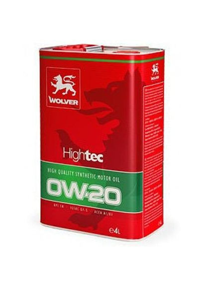Автомобильное моторное масло HIGHTEC 0W-20 4л 4260360943492 Wolver (352760774)