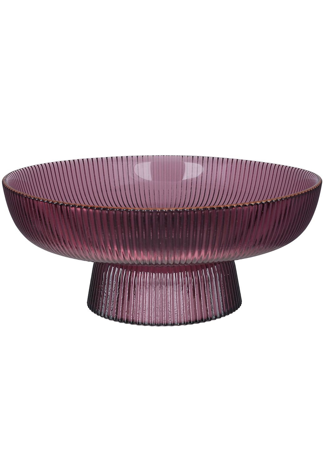 Фруктівниця скляна на нозі Scandi із золотим обідком D26*11.5см, колір - пурпурний No Brand (308073126)